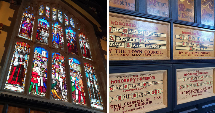 The West Window inside Durham Town Hall